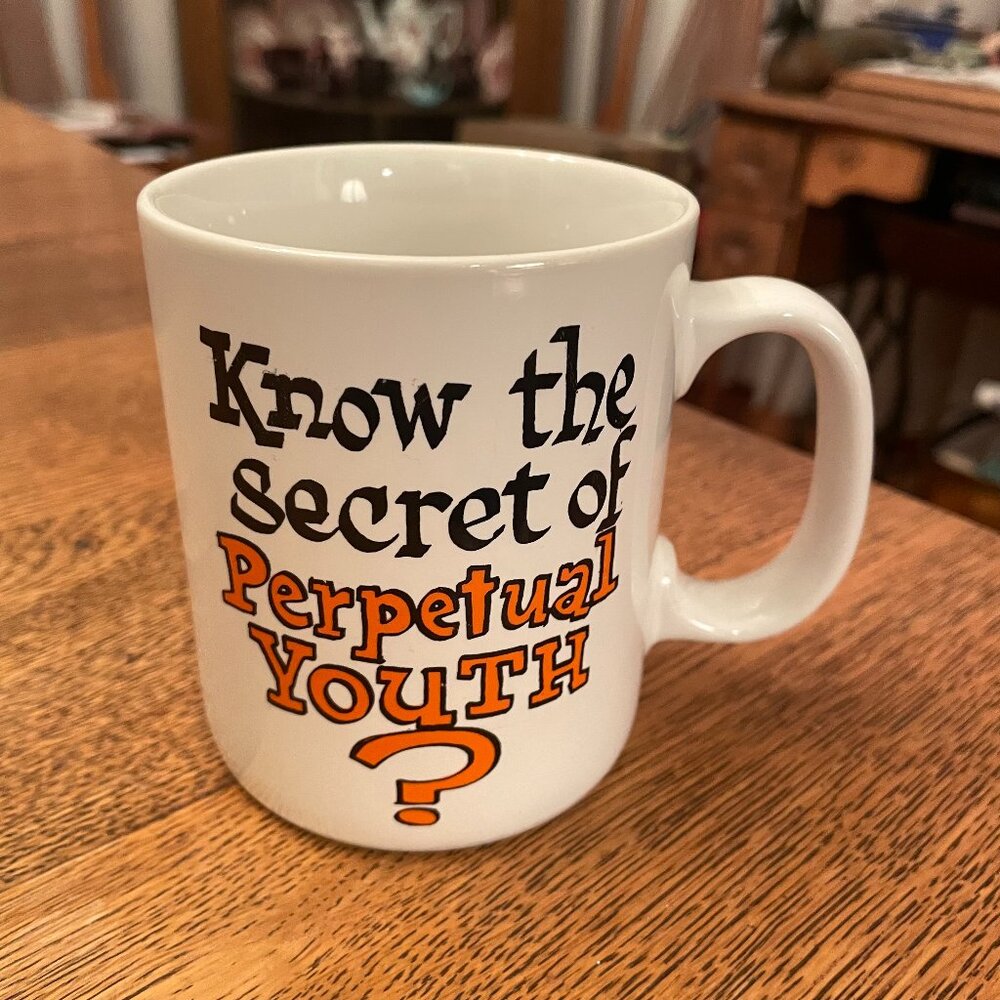 Vintage Know About The Secret to Perpetual Youth? Coffee Cup Contenova of Japan